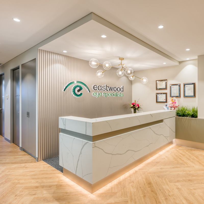 Bright, clean and welcoming reception desk
