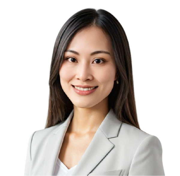 Dr Mia Zhang wearing a suit