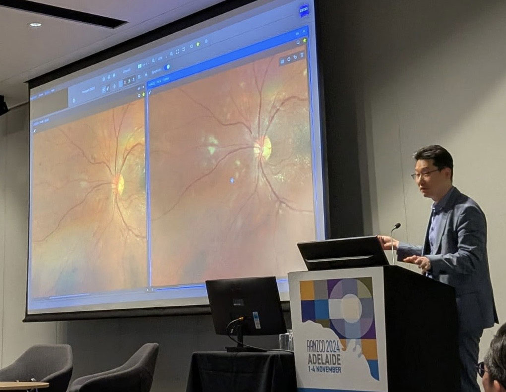Dr John Chang presenting at RANZCO 2024 in Adelaide